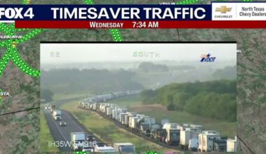 Fatal crash and vehicle fire shut down southbound I-35W near Hill-Johnson county line