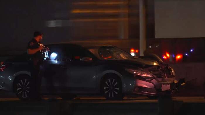 Man fatally struck while crossing East Freeway on foot; officer injured while blocking traffic