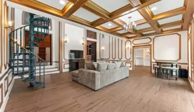 This San Antonio home for sale has a cathedral-like interior and gold wall panels