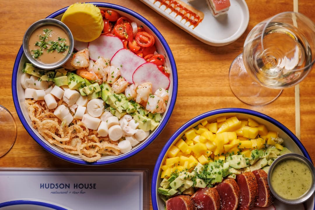 An assortment of Hudson House menu items.