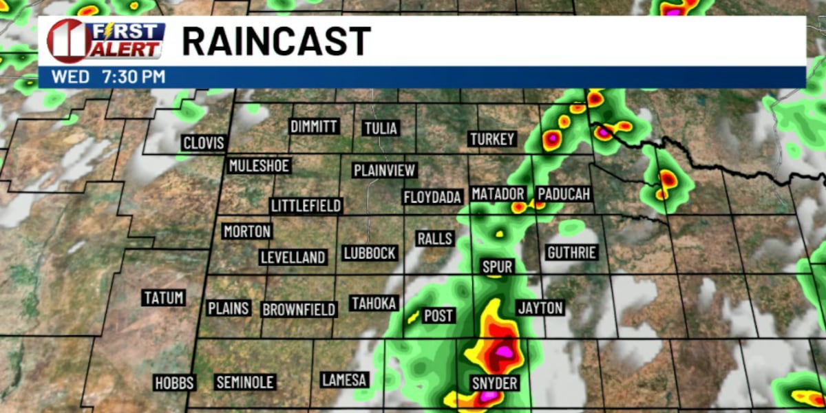 Heavy rain exits region, but severe storm potential off Caprock remains