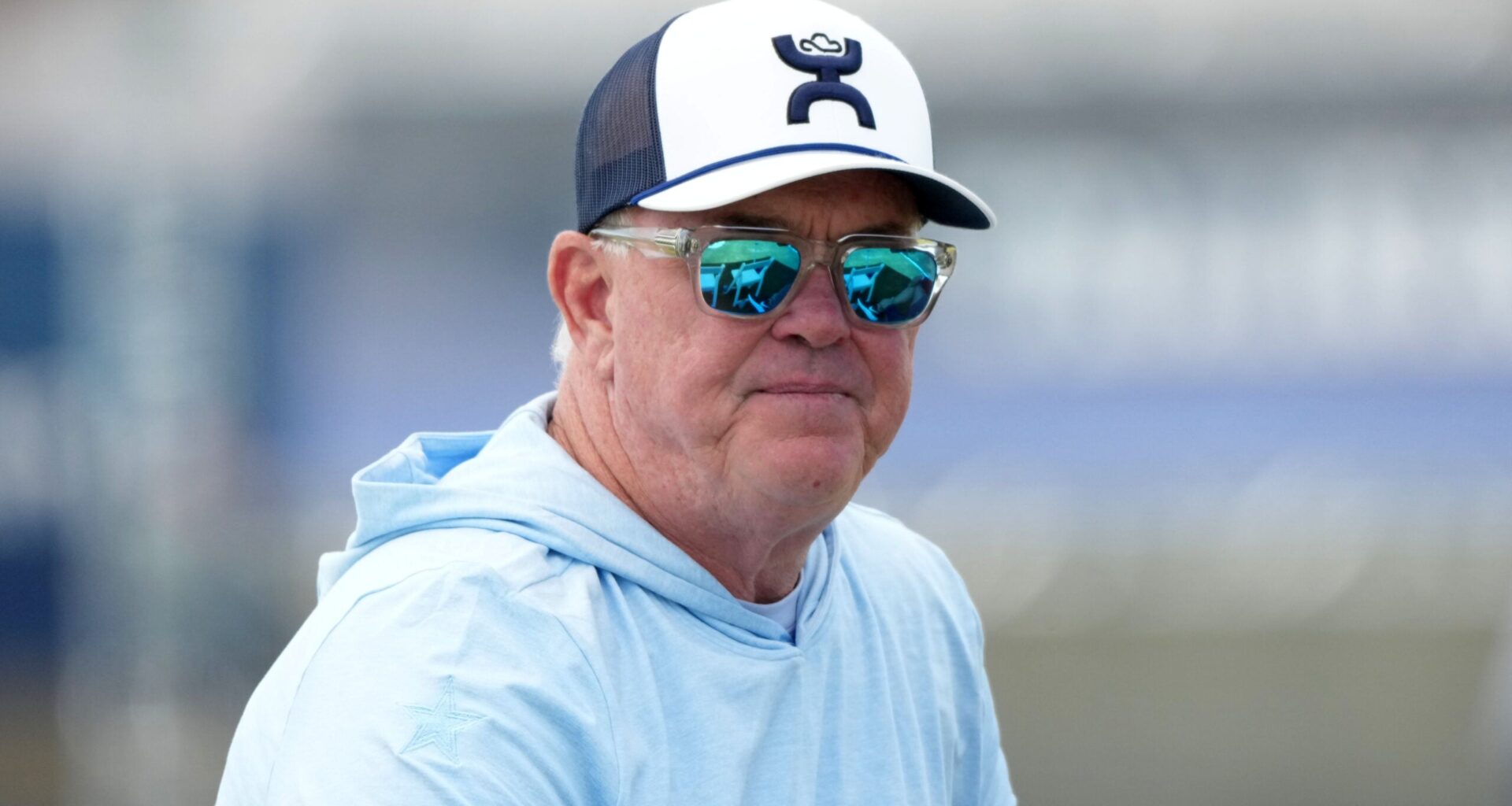 Aug 1, 2026; Oxnard, CA, USA; Dallas Cowboys chief operating officer Stephen Jones at training camp at River Ridge Playing Fields.