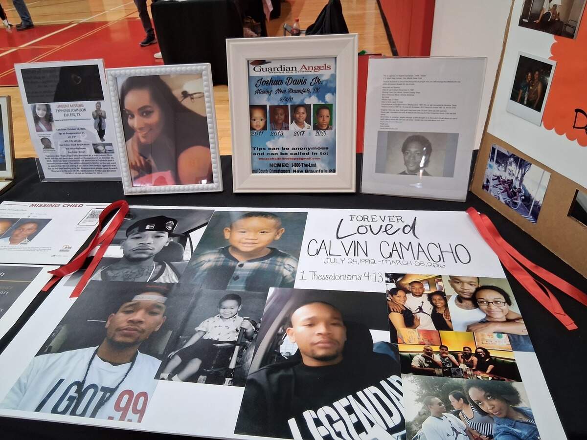 The family of Calvin Camacho says they are still hoping and praying that the person who fatally shot the 23-year-old in Arlington on March 8, 2016, will come forward. Photos of Camacho and other missing and murdered cold case victims are displayed at the fourth annual Thaw The Cold Cases awareness event on April 18, 2026, at the Charles H. Haws Athletic Center near downtown Fort Worth.