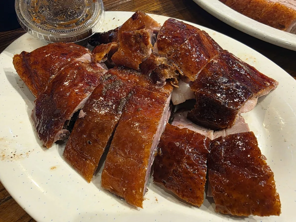 Freshly chopped roast duck. Photo by Mario-Sebastian Berry.