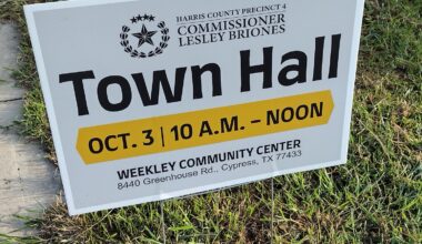 Harris County Precinct 4 sets next town hall for Oct. 3
