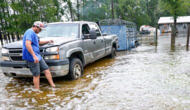 Former Tropical Storm Edouard lingers over Texas, flooding homes and roads