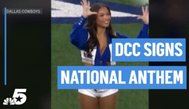 Dallas Cowboy Cheerleader signs National Anthem for someone special – NBC 5 Dallas-Fort Worth