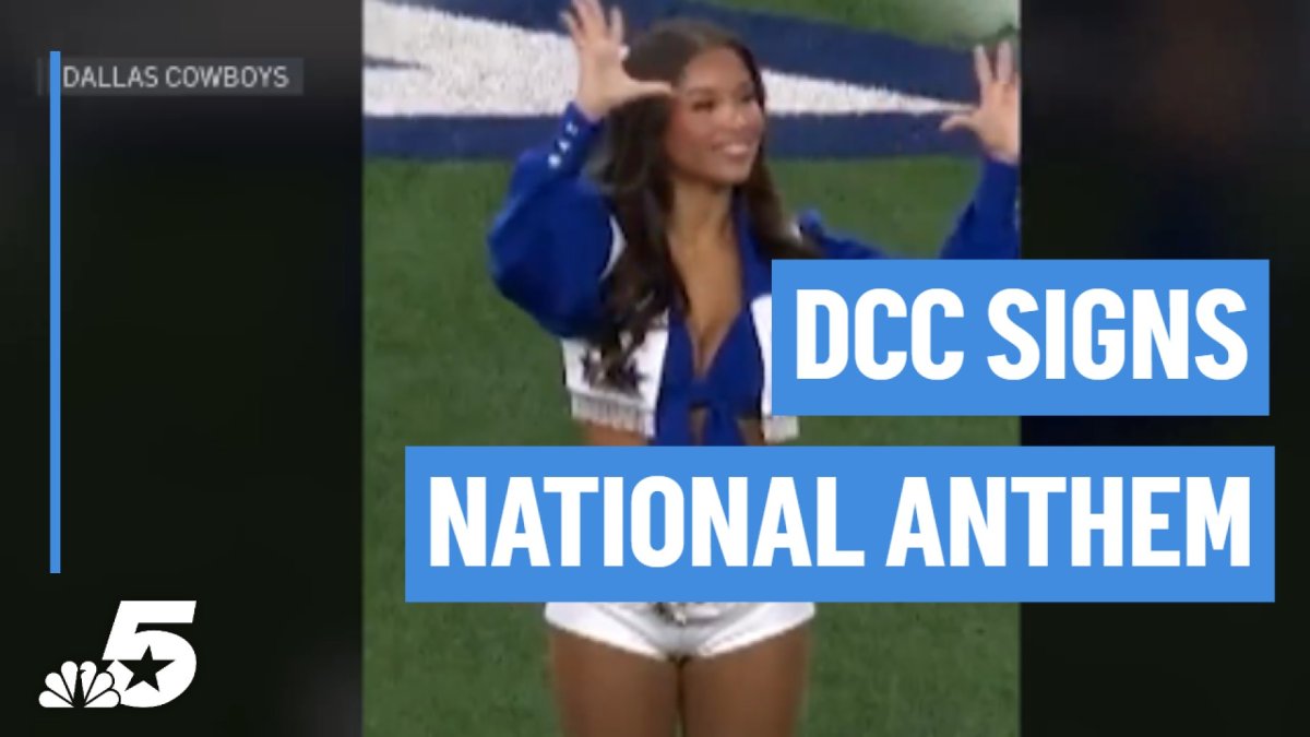 Dallas Cowboy Cheerleader signs National Anthem for someone special – NBC 5 Dallas-Fort Worth