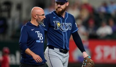 Dehydrated MLB saves leader Bryan Baker leaves in 9th as Rays win anyway and he says he's OK |