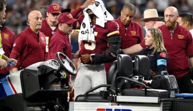 Commanders QB Jayden Daniels dislocates his left elbow for the second time in less than a year | National