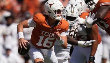 Arch Manning throws four TD passes and No. 5 Texas eases past Texas State in season opener 59-7