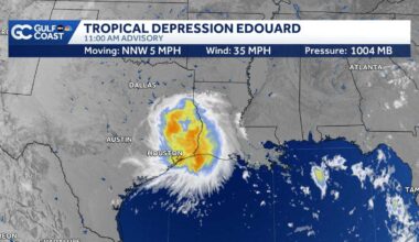 Tropical Depression Edouard to dissipate over Texas