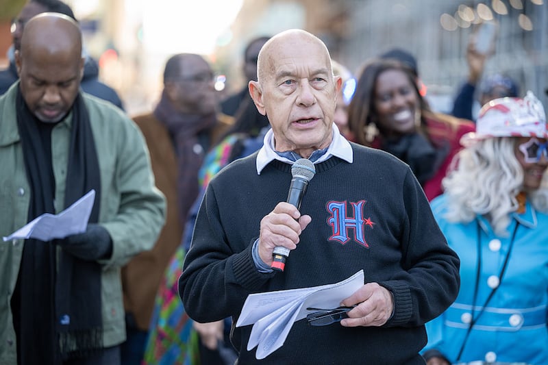 Mayor John Whitmire speaks on stage during the 2026 MLK Unity Parade on January 19, 2026 in Houston