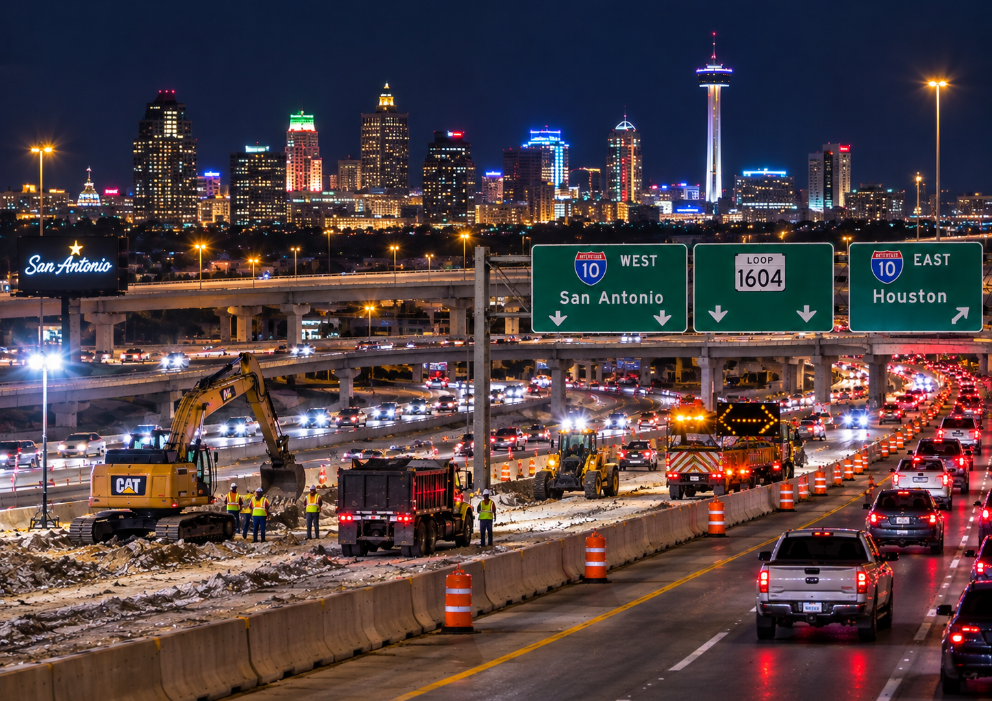 Loop 1604 frontage roads to close at I-10 interchange this weekend for bridge construction