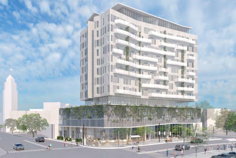 A rendering of the proposed Durango Apartments at 421 S. Presa.