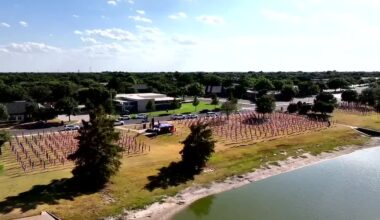American flag display in Huneke Park honors 9/11 victims