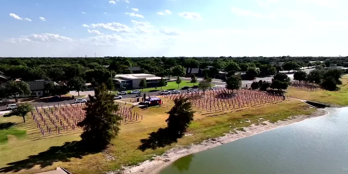 American flag display in Huneke Park honors 9/11 victims
