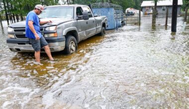 Edouard, now a tropical depression, drenches Texas with flash flooding and downed trees