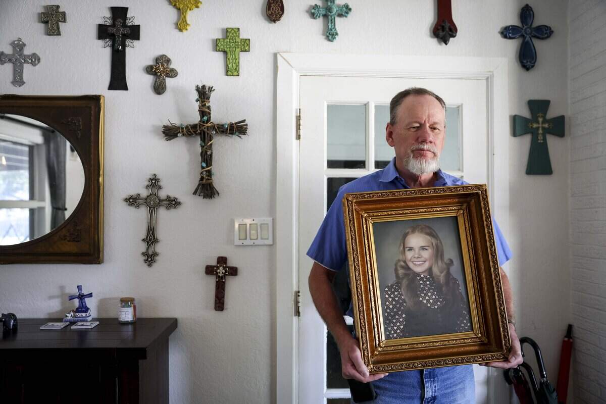 Jim Walker, brother of Fort Worth cold case victim Carla Walker, advocates for the Carla Walker Act that would establish funding for the use of Forensic Genetic Genealogy DNA analysis to solve unsolved crimes and identify human remains, on Tuesday, July 7, 2026 in Fort Worth. Carla Walker's 1974 murder remained a cold case until 2020 when DNA evidence recovered from her clothing was tested using the technology.