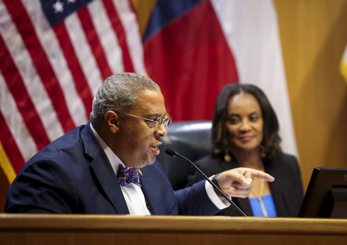 Precinct 1 Tarrant County Commissioner Roderick Miles Jr. speaks against a resolution honoring the life and legacy of Charlie Kirk on Tuesday, Sept. 1, 2026 in Fort Worth.