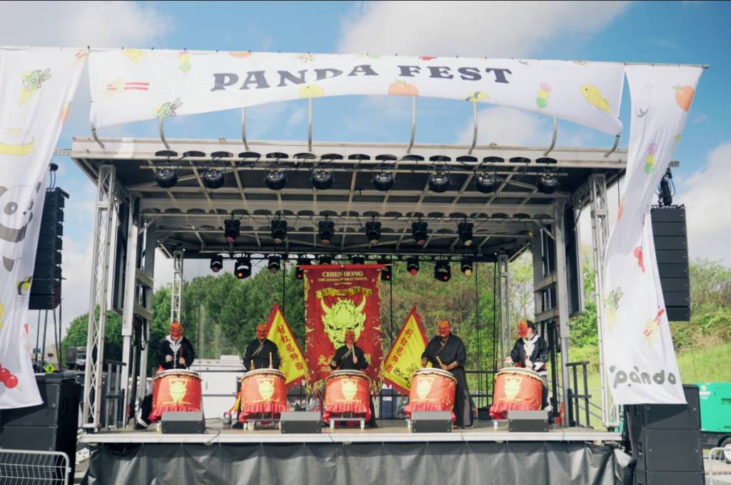 Image shows a stage at Panda Fest. 
