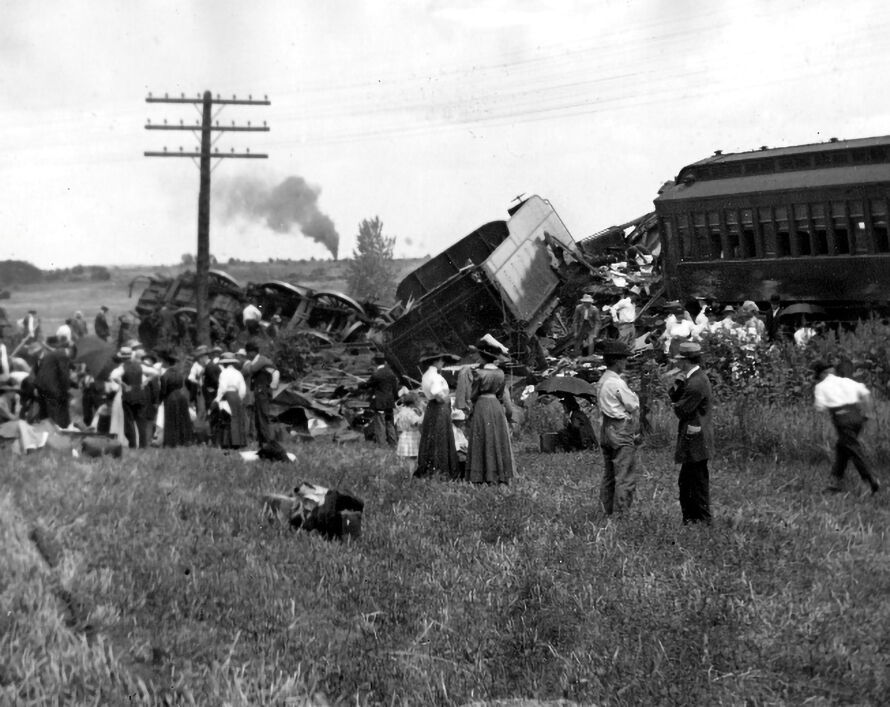 Husted train wreck in El Paso County. Town is now extinct. Palmer Lake HIstorical Society