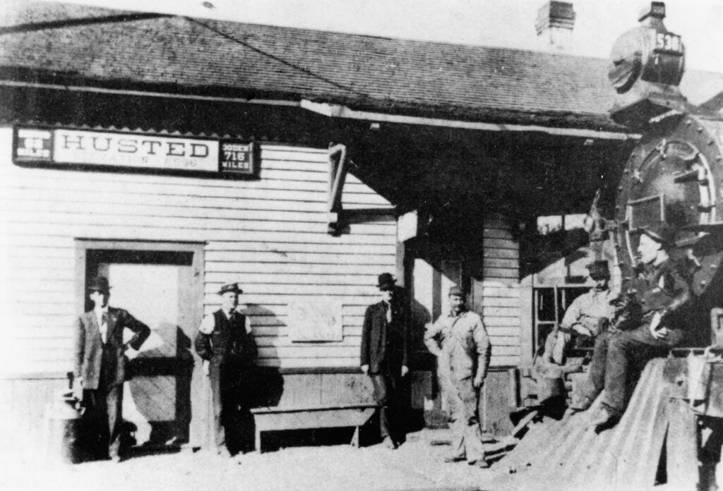 Husted train depot. Town is now extinct. USAFA Special Collections