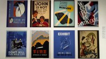 Silkscreen PSA prints from New Deal New Deal and the West Crow Museum UT Dallas