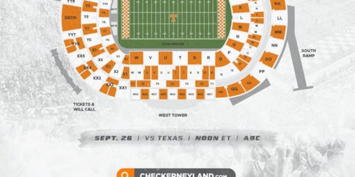Checker Neyland color sections swapped for Tennessee vs. Texas, UT Athletics says