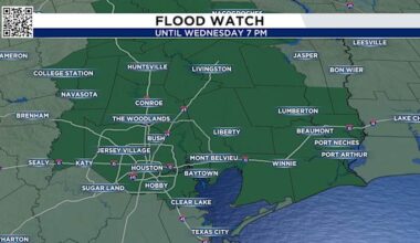 Flood threat continues Wednesday across southeast Texas as Edouard weakens
