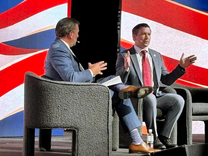 Texas Nuclear Alliance founder Reed Clay conducts a fireside chat with DOE's Kyle Haustveit during the Texas Nuclear Summit. Texas Nuclear Alliance founder Reed Clay conducts a fireside chat with DOE's Kyle Haustveit during the Texas Nuclear Summit.