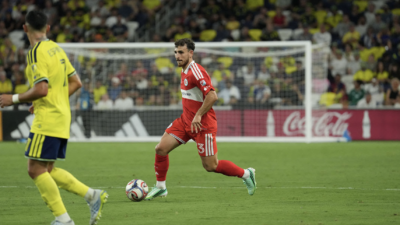 Chicago Fire FC's Anzor Mekvabishvili dribbles the ball during his MLS debut against Nashville SC at GEODIS Park on September 19, 2026