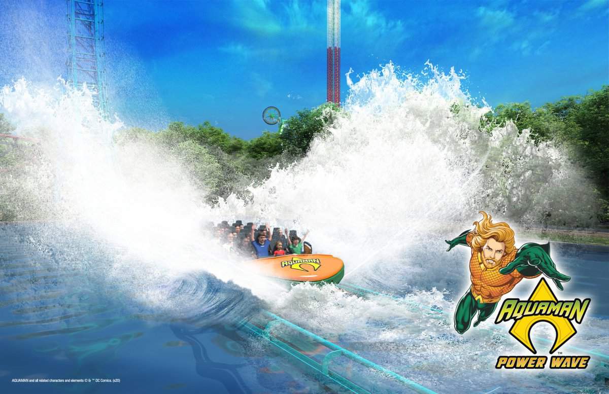 Six Flags Over Texas Aquaman-Power-Wave splash