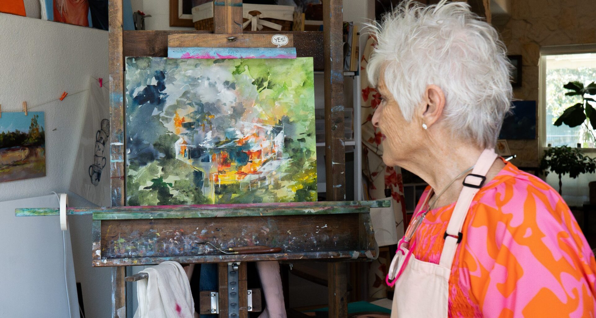 Ross Fire took her late father’s Palo Pinto home. She immortalized the blaze in a painting