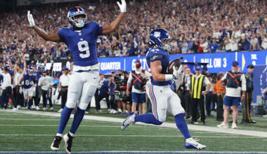 Giants' offense rolls over the Cowboys to give coach John Harbaugh a 28-20 win in his debut