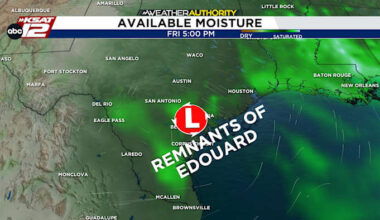 Edouard’s remnants to bring a few showers, then we’ll get a hot Labor Day weekend