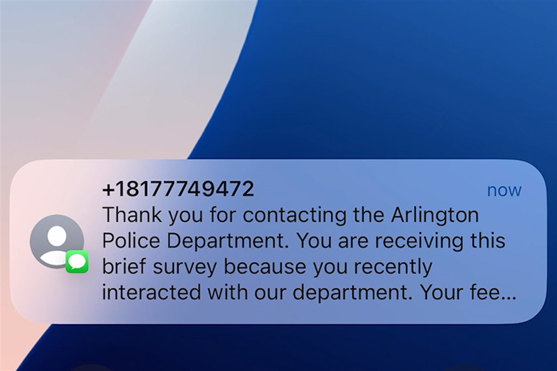 An image of a text inviting the user to complete an online survey