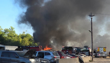 20 vehicles catch fire at Dallas County salvage yard, officials say