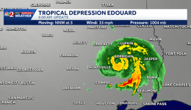 Tropical Depression Edouard moves across Texas, NHC says
