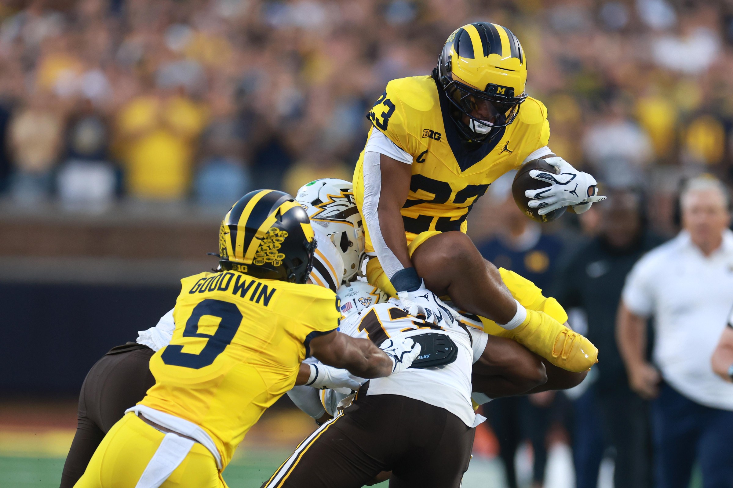 Jordan Marshall #23 of the Michigan Wolverines