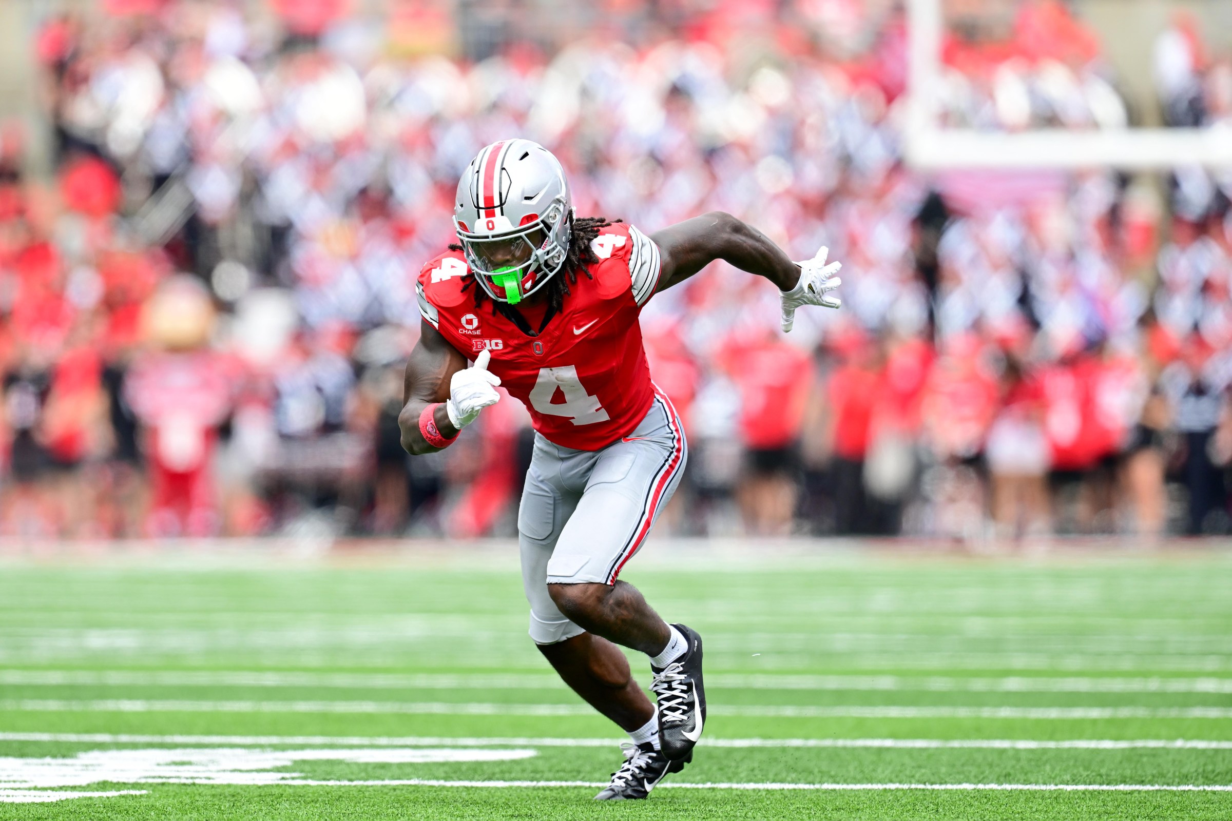 Jeremiah Smith #4 of the Ohio State Buckeyes