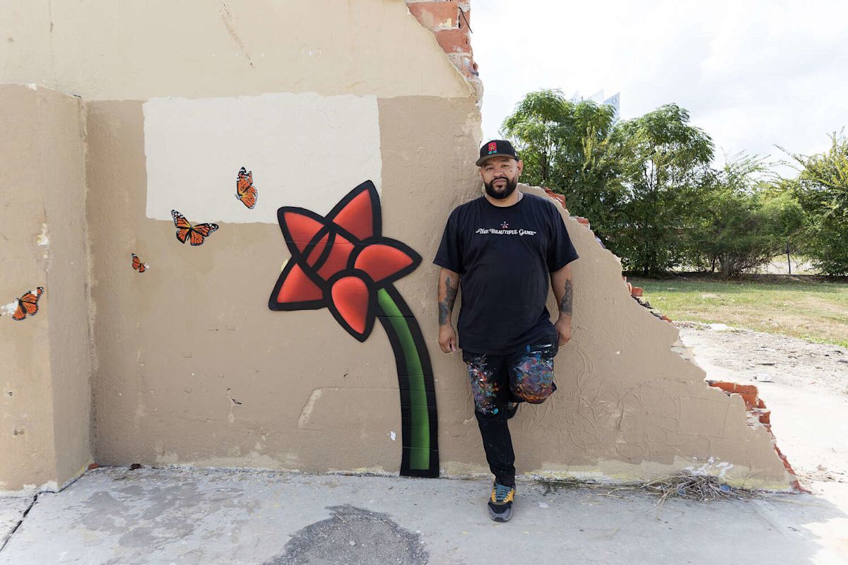 Artist Albert Gonzales aims to plant his flower murals all over San Antonio