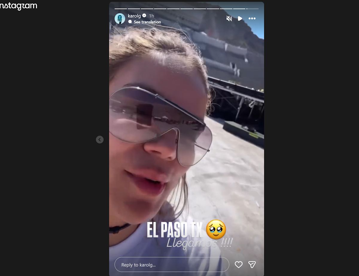 Karol G arrives in El Paso, notices Sun Bowl mountain backdrop