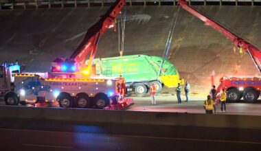 Police shut down Fort Worth highway for up to 10 days after garbage truck crashes into bridge support