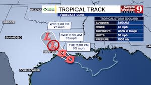 Tropical Storm Edouard taking aim at Texas coast, bringing heavy rain threat