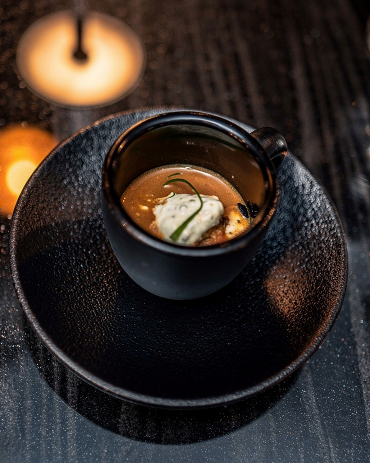 The lobster arancini cappuccino is a play on, On The Rock’s Culinary Director Kent Rathbun’s famous lobster shooter at his former Abacus restaurant in Dallas.