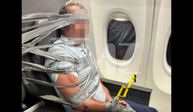 Man duct-taped to seat after violent outburst on flight