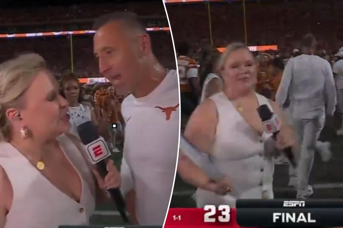 Steve Sarkisian torched for spurning Holly Rowe in shocking scene after dramatic Texas win
