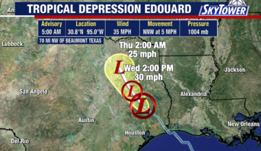 Tropical Storm Edouard brings heavy rain, flash flood threat to Texas