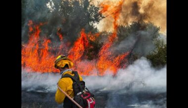 Tire blowout sparks Ross wildfire across two counties